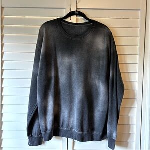 Grey Free People Distressed “Bleach Dyed” Sweatshirt